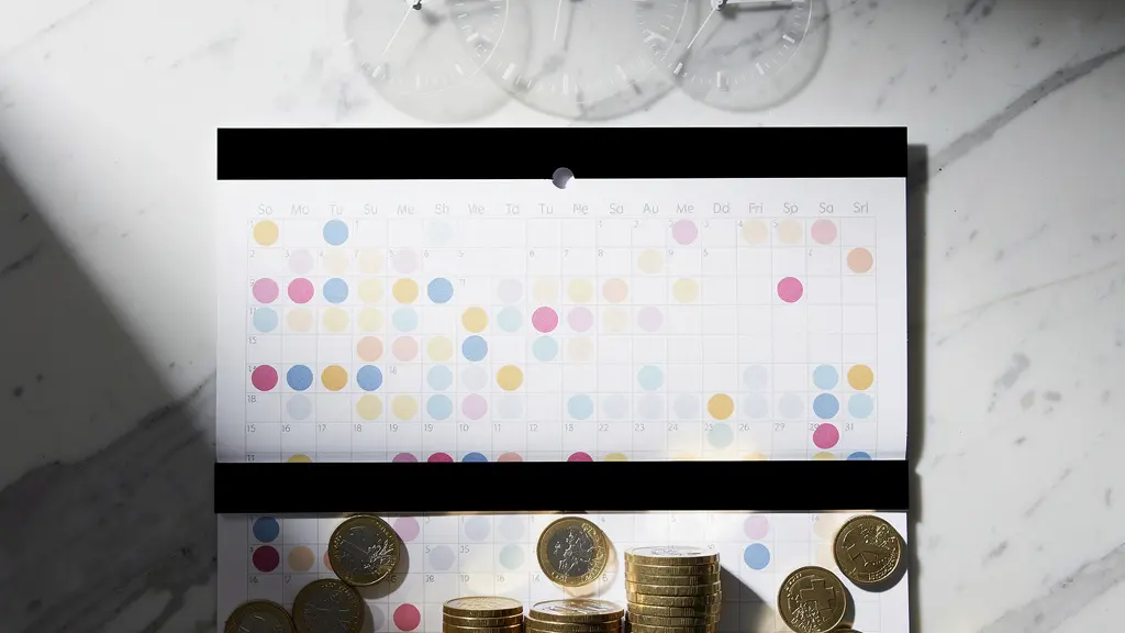 Calendrier mural avec marquages colorés indiquant les étapes clés de la résidence fiscale