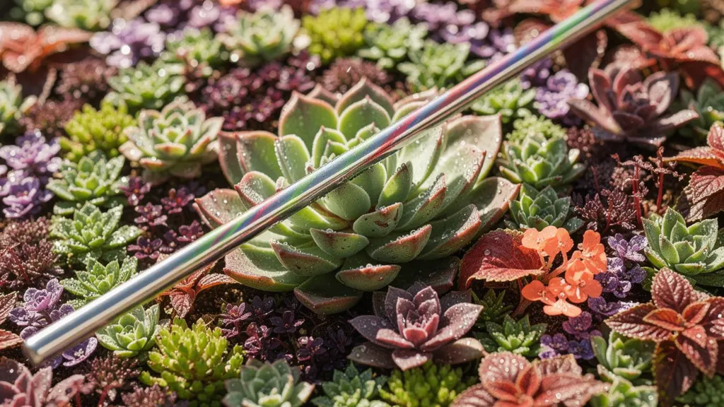 Détail macro des fleurs et du mécanisme de l'Horloge Fleurie dans le Jardin Anglais à Genève