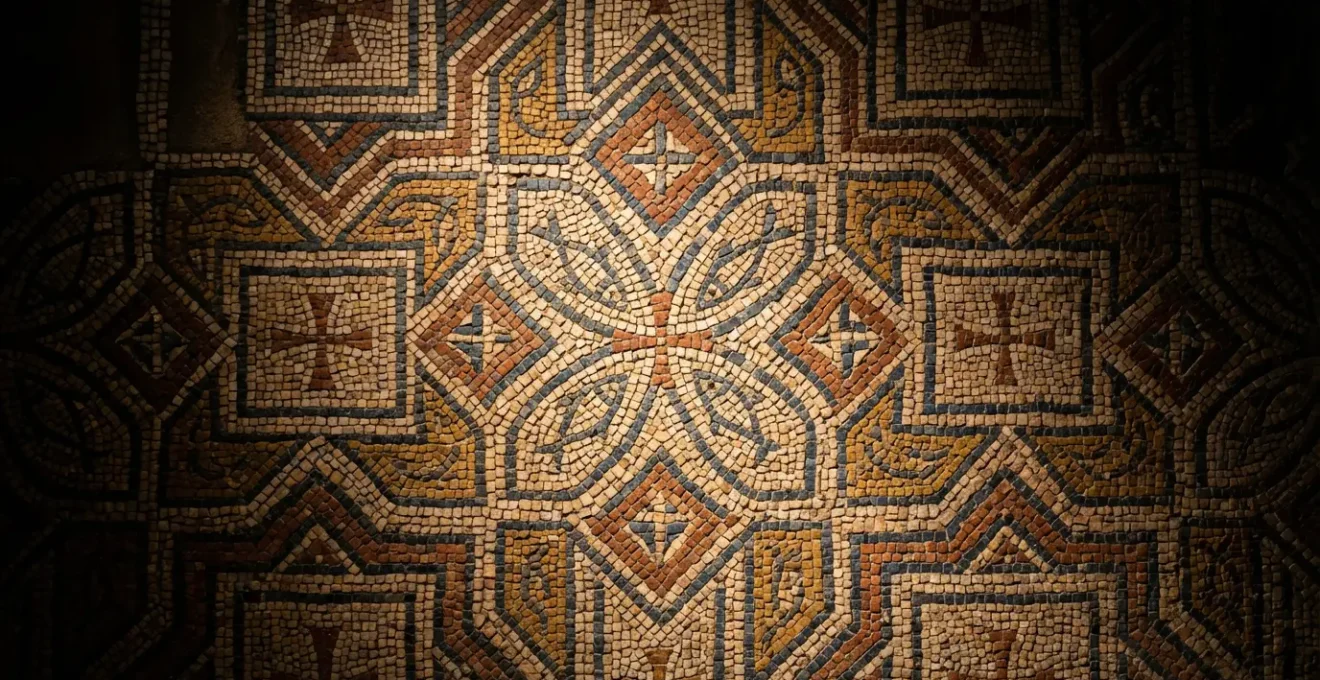 Mosaïques paléochrétiennes du IVe siècle préservées dans le site archéologique